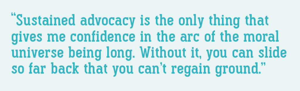 Pull qoute about sustained advocacy 